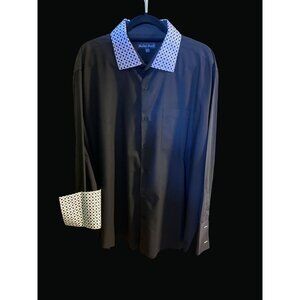 Fortino Landi Mens Long-Sleeve Black Shirt Size 36/37 HA01 E  * Free Shipping *
